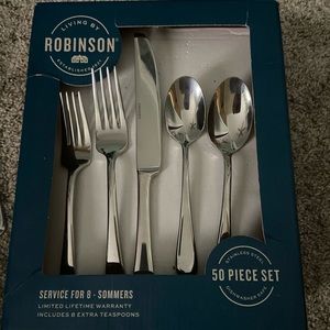 50 piece flatware set by living by Robinson